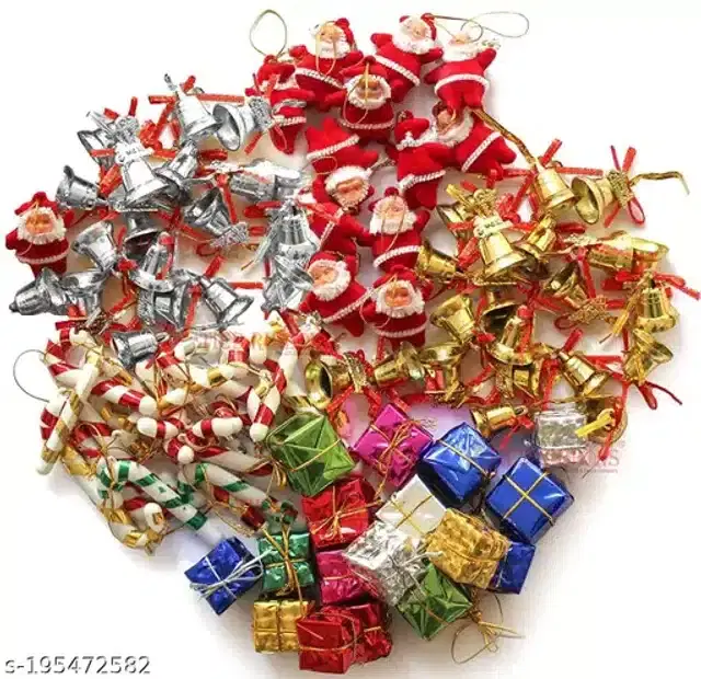 Christmas Decoration Set, Multicolor, Set of 60