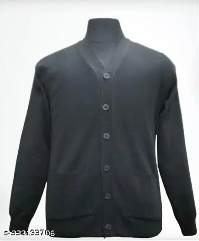 Woolen Sweater for Men (Black, Free Size)