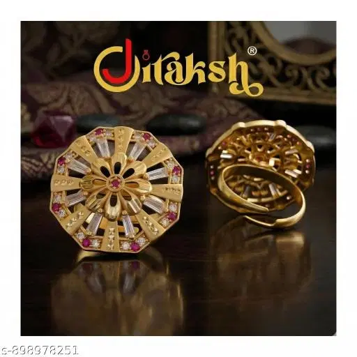 Finger Ring for Men (Gold, Free Size)