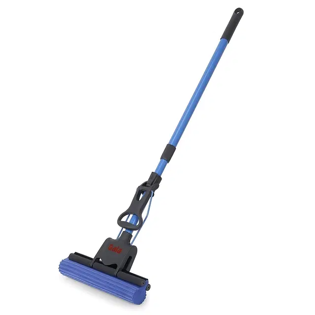 Gala Pva Sponge Squeeze Mop – Built-In Squeegee, Super Absorbent Roller, Telescopic Handle For Kitchen, Bathroom & Floor Cleaning