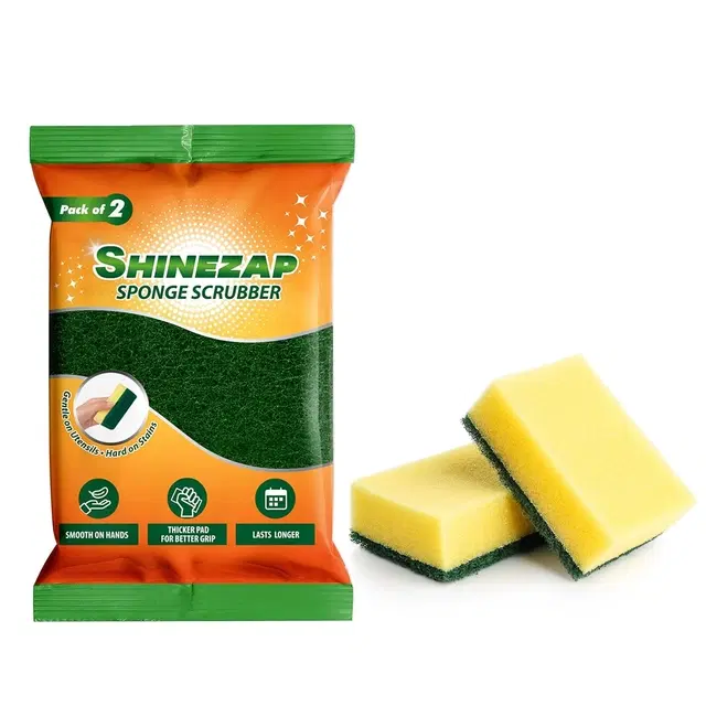 Chakaachak Shinezap Sponge Scrubber, Pack of 2