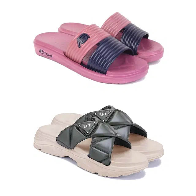 Combo of Sliders for Women, Set of 2 (Multicolor, 7)