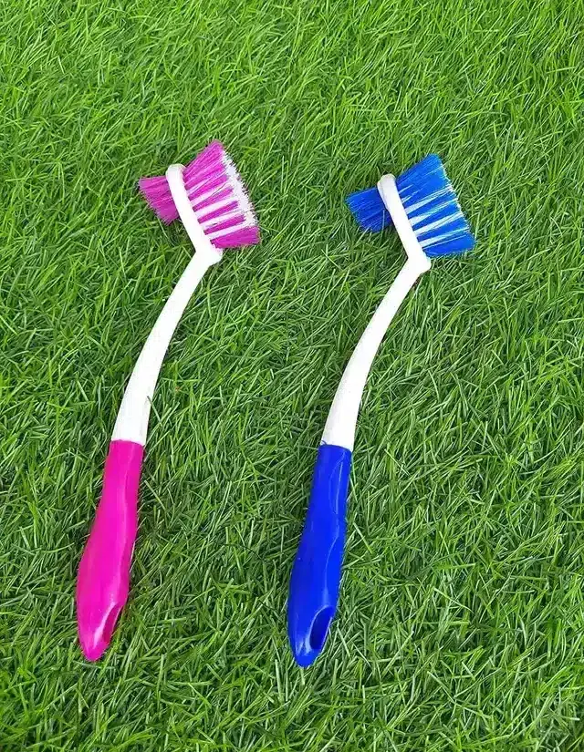 K Kudos Plastic Dual Action Kitchen Cleaning Wash Basin Dish Handy Long Brush