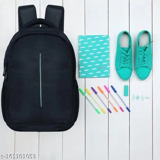 Nylon Backpack for Men & Women, Black