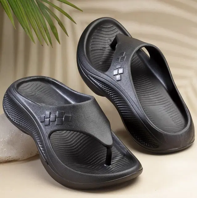 Slippers for Men (Black, 8)