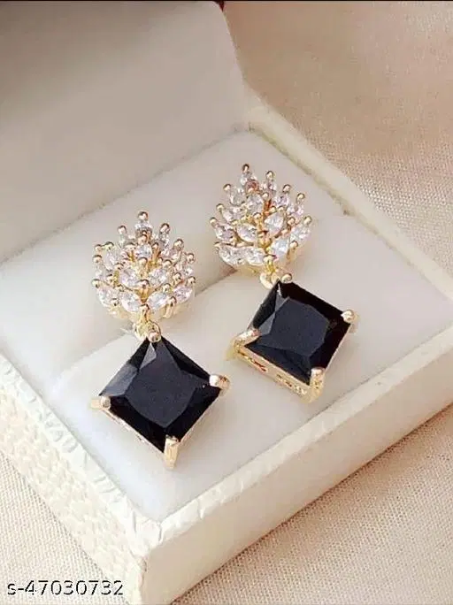 Festive Earrings for Women (Black, Free Size)