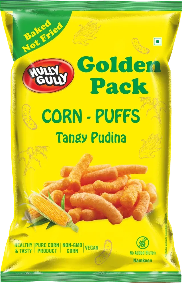 Hully Gully Golden Pack Corn-Puffs Tangy Pudina 150 g