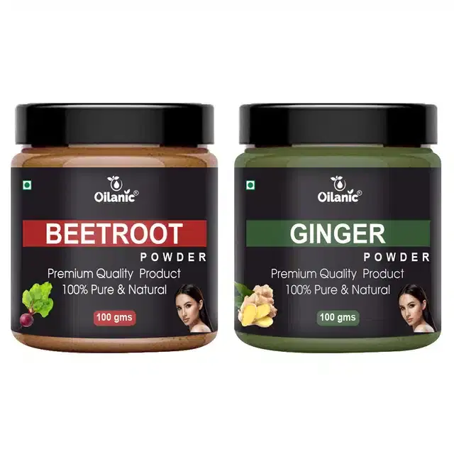 Natural Beetroot & Ginger Powder for Skin & Hair, Pack of 2, 100 g