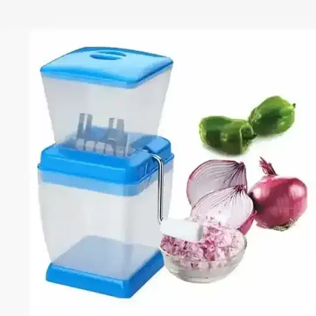 Craftal Small Vegetable Chopper With Rotating Blade, Blue