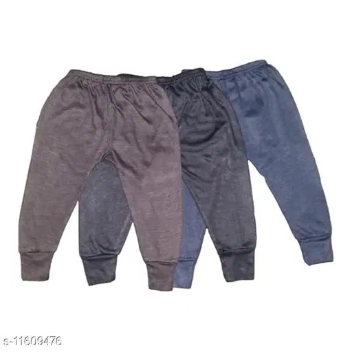 Woolen Thermal Bottomwear for Kids, Pack of 3 (Multicolor, 0-3 Months)
