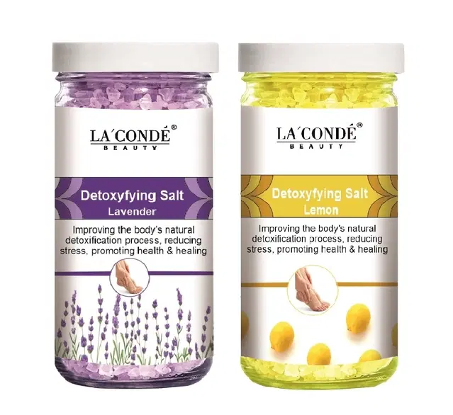 La'Conde Lavender & Lemon Detoxifying Bath Salt Crystal, 200 g, Set of 2