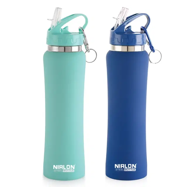 Nirlon Stainless Steel Sipper Water Bottle, Multicolor, 750 ml, Pack of 2