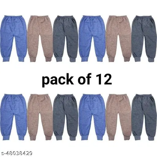 Woolen Thermal Bottomwear for Kids, Pack of 12 (Multicolor, 6-9 Months)