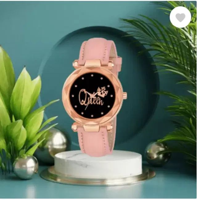 Leather Strap Analog Watch for Women & Girls (Multicolor)