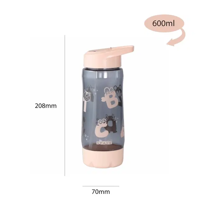 Plastic Water Bottle For Kids ,Multicolour ,(600ML) , Pack Of 2