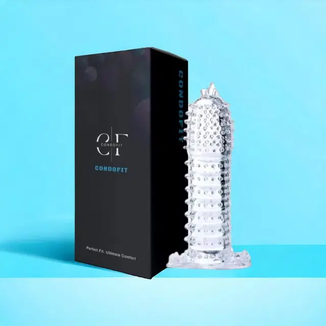 Crystal Dotted Reusable Condom for Men, Transparent