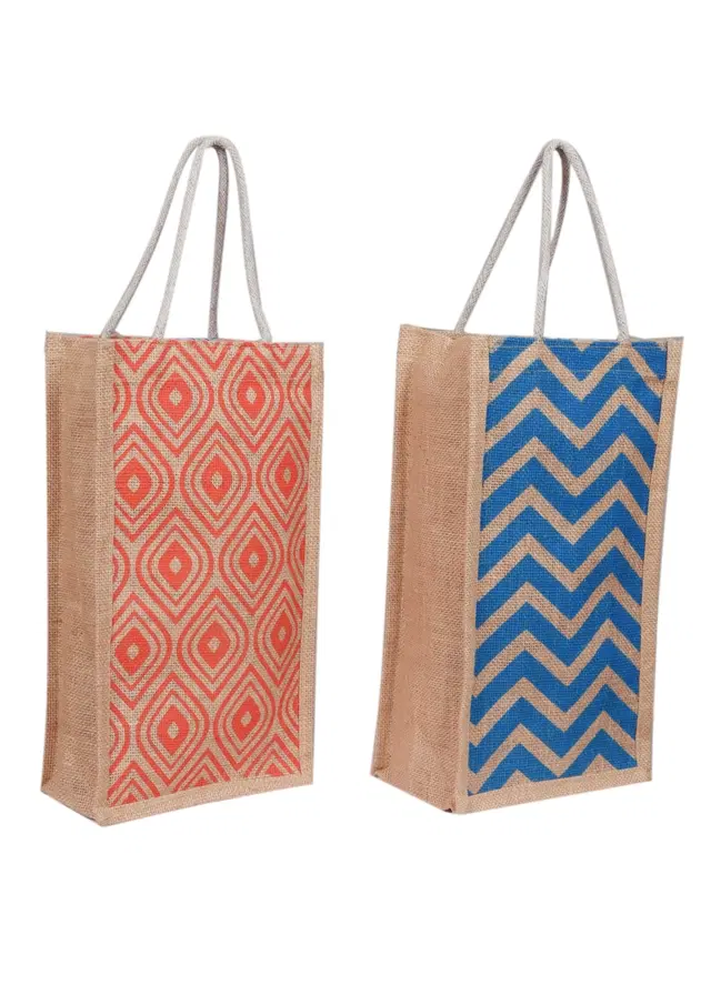 Jute Water Bottle Bag, Multicolor, Pack of 2