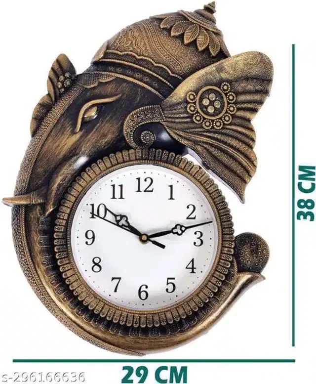 Plastic Analog Wall Clock, Brown & White