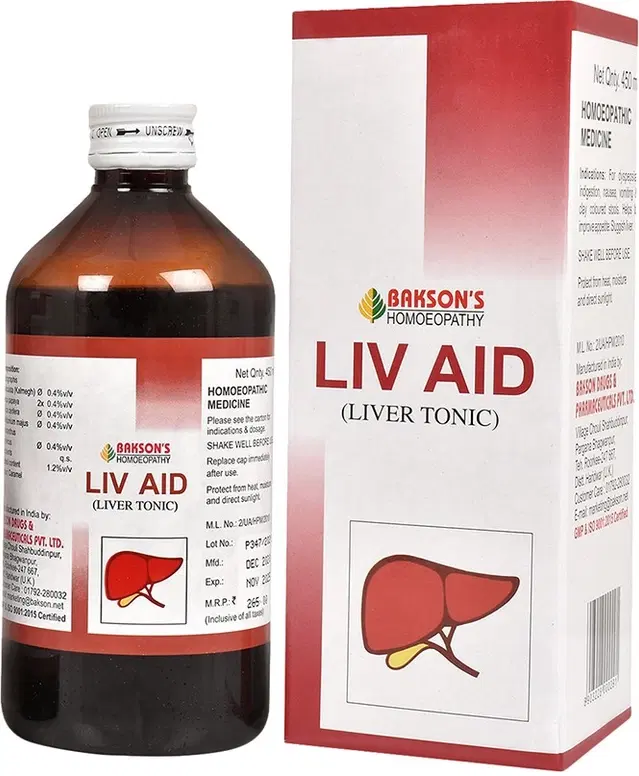 Bakson's Liv Aid Liver Health Improving Tonic, 450 ml