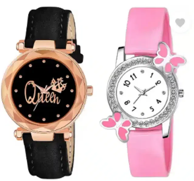 Analog Watch for Women, Pack of 2 (Multicolor)