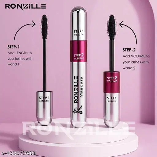 Ronzille 2-In-1 Mascara For Women Volumizing And Lengthening Mascara | Long Lasting (15 ml) (Black)