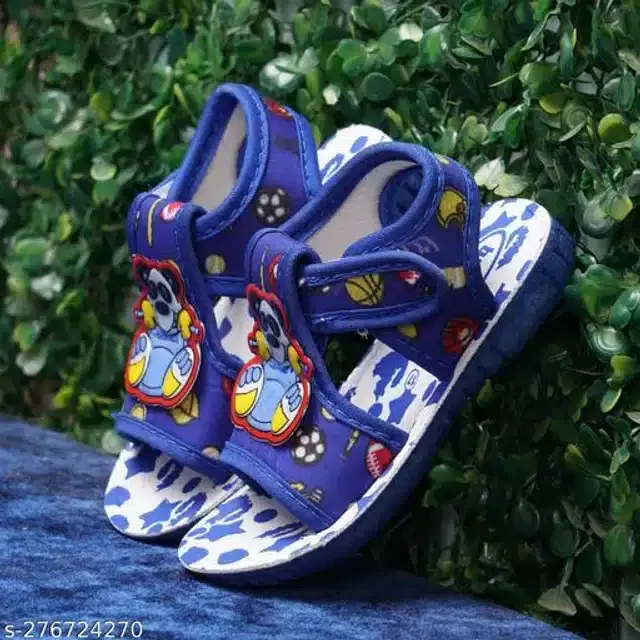Velcro Sandals for Infants (BLue & White, 9-12 Months)