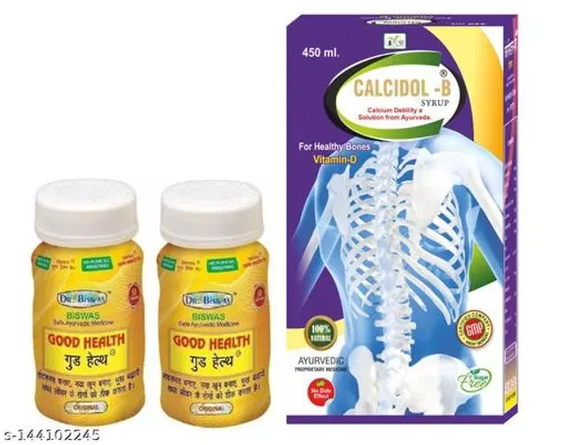 Dr. Biswas Good Health Capsule & Calcidol B Syrup For Genarel Health And Calcium Deficiency