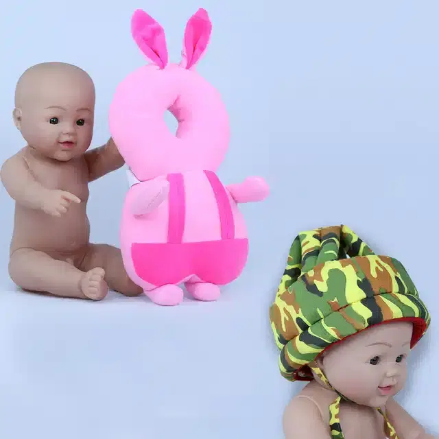 Infants Head & Back Safety Protector Pillow and Safety Helmet, Pack of 2 (Multicolor)