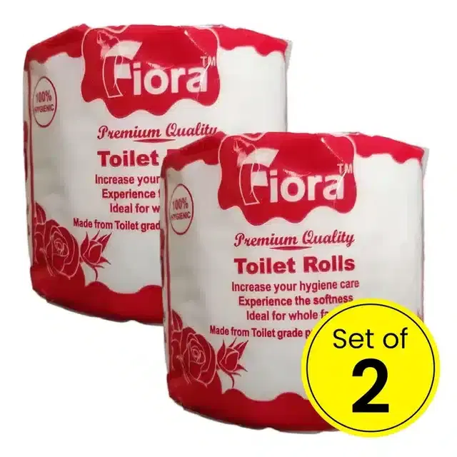 Fiora Toilet Roll 350 Pulls, 10x10 cm, Buy 1 Get 1 Free