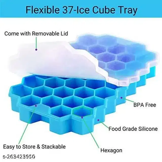 Silicon Ice Cube Tray, Blue