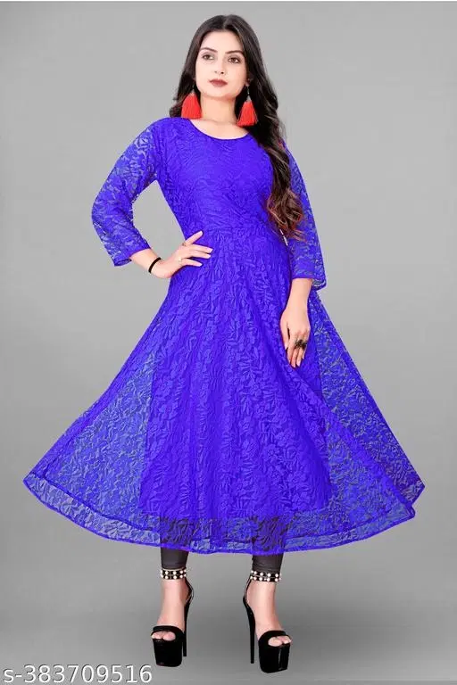 Net Kurti for Women,  Blue  (S)
