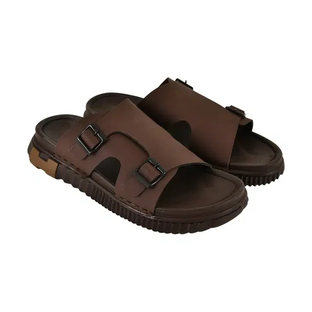 Slip On Slippers for Men (Brown, 7)