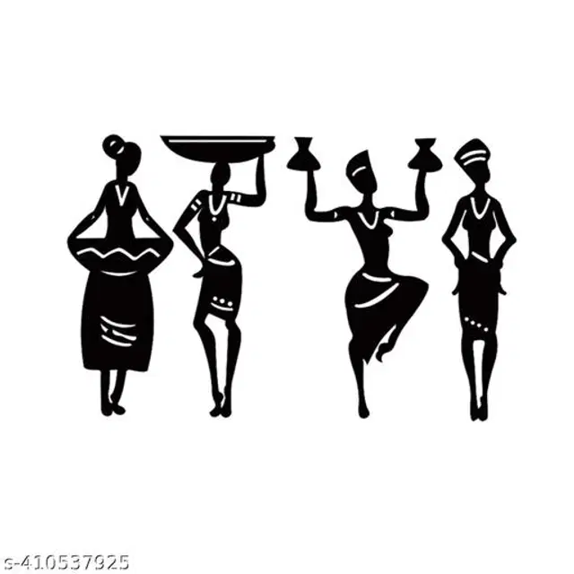 Wooden Wall Decor, Black, Pack of 4