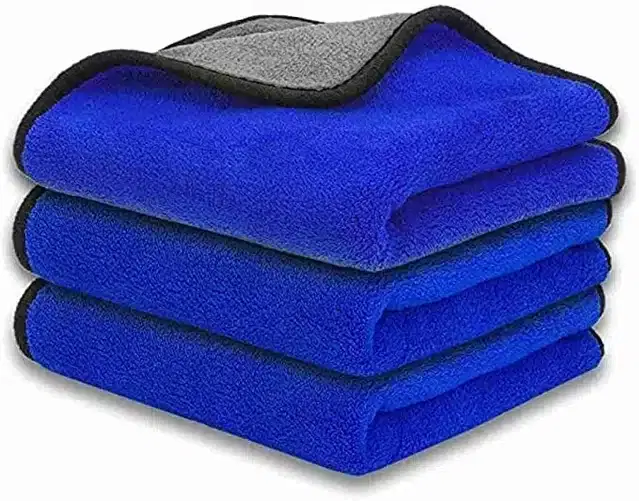 Cotton Blend Multipurpose Cleaning Towel, Blue, 40x30 cm, Pack of 3