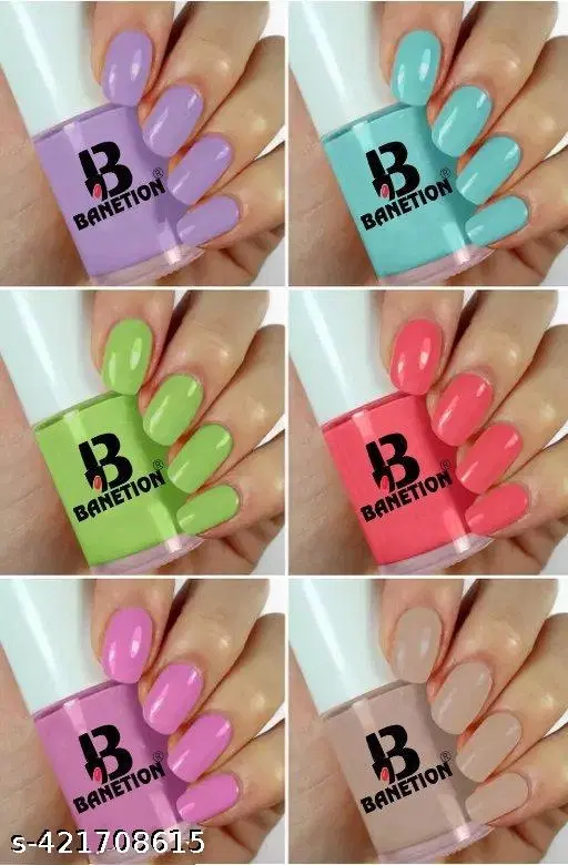 Banetion Matte Nail Polish, Multicolor, Pack of 6