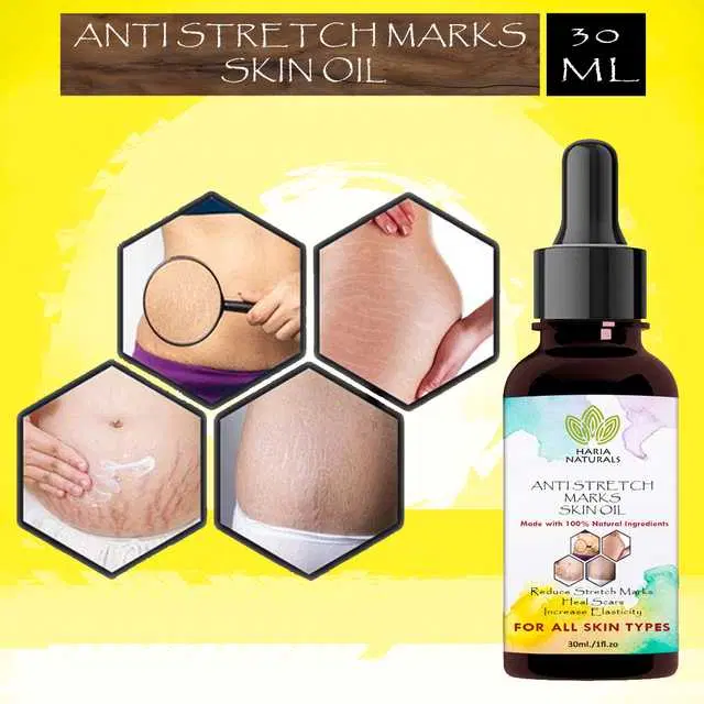 Haria Naturals Anti-Stretch Marks Skin Oil Reduces Stretch Marks & Heal Scars, 30 ml, B-14778