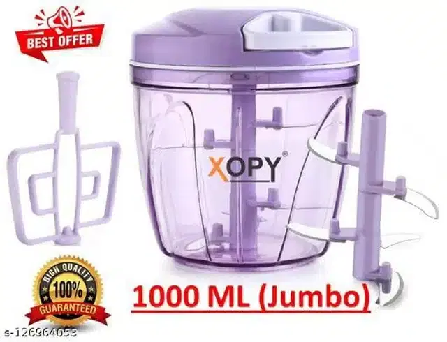 Manual Vegetable Chopper, Purple, 1000 ml