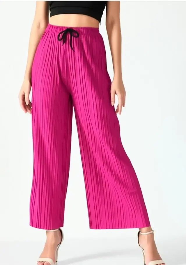 Sarina Loose Trouser / Pant for Women, Fuschia (L)