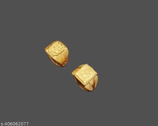 Pack of 2 Gold Rings for Women (Gold)