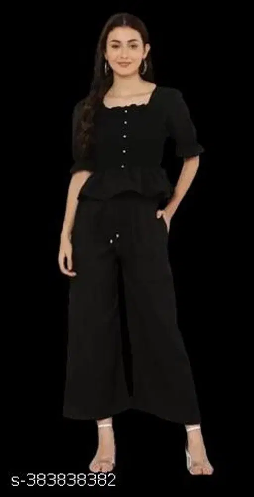 Stylish Jumpsuit for Girls (Black, 10-11 Years)