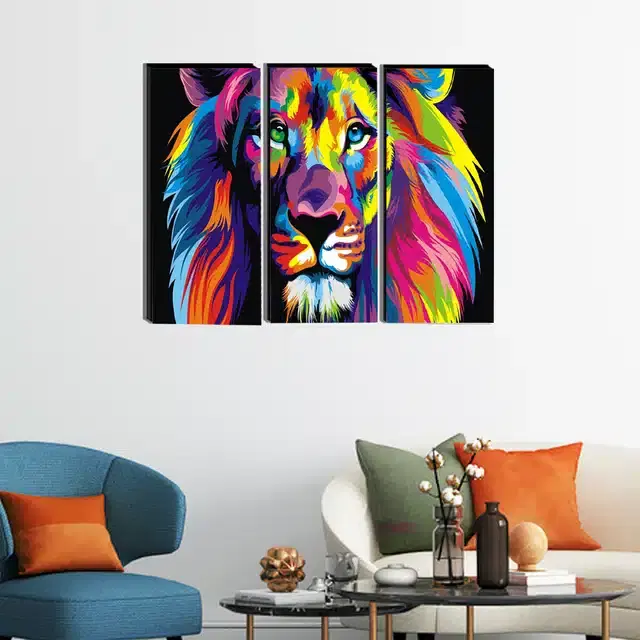 Wooden Wall Paintings, Set of 1, Multicolor, 24x16 Inches