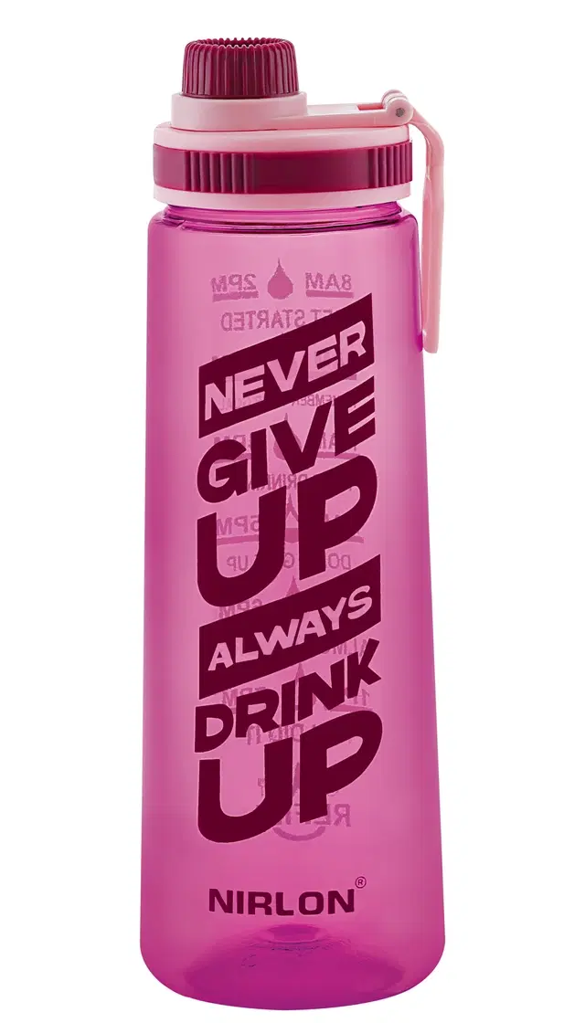 Nirlon Clear Sip Motivational Fitness Sport Water Bottle 800Ml & Time Maker, Leak-Proof, Bpa-Free, Toxin Free Plastic Drink Bottle Design For Unisex At Gym, School, Office ( Purple )