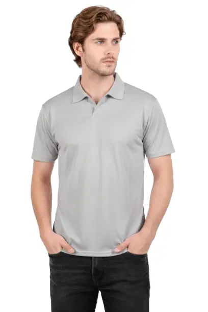Polyester T-shirt for Men, Grey (S)