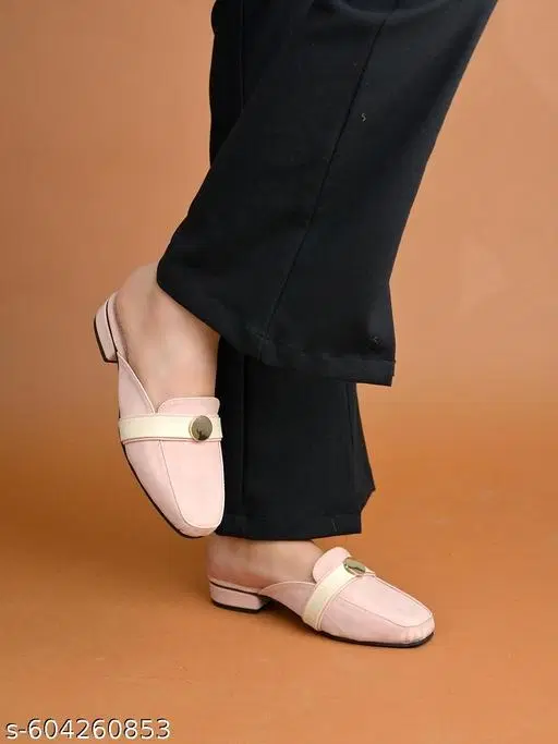 Shoetopia Peach Mules (IND-3)