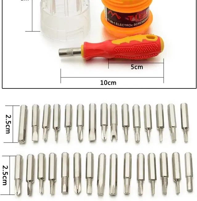 Ruzan Premium 32-in-1 Professional Multipurpose Combination Screwdriver Set, Multicolor, Set of 1