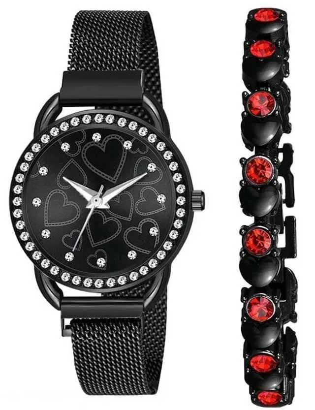 Analog Watch For Womens (Black) (WS-408)