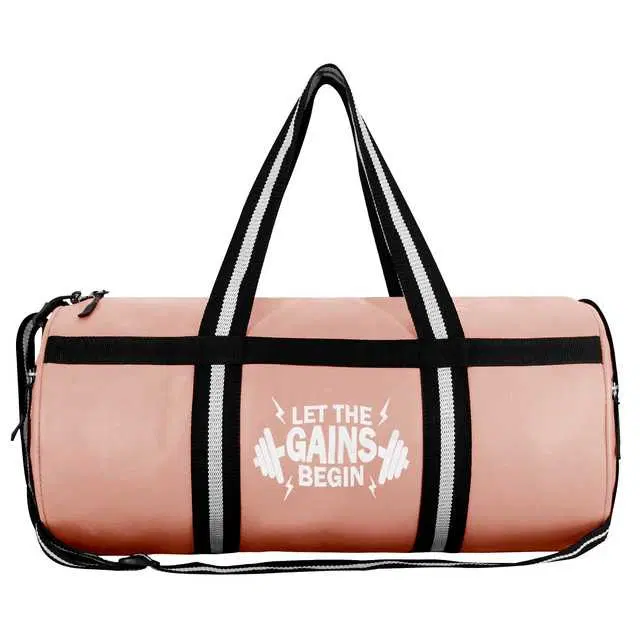 Stylish PU Gym Bag for Boys, Peach, 44 X 20 X 22 cm, RA-033