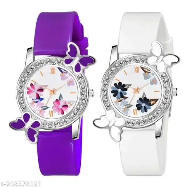 Analog Watch for Women, Pack of 2 (Multicolor)