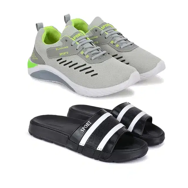 Shoes with Slipper for Men, Pack Of 2 (Multicolor, 10)