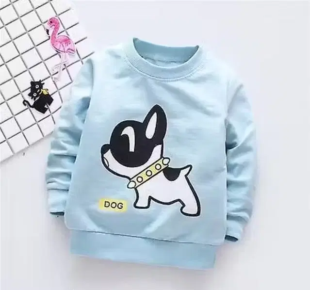 Light Fleece Printed Hoodie for Kids, Blue (2-4 Years)